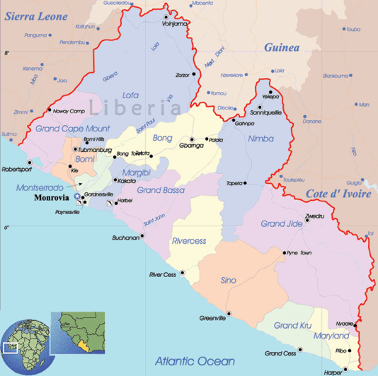 Map of Liberia